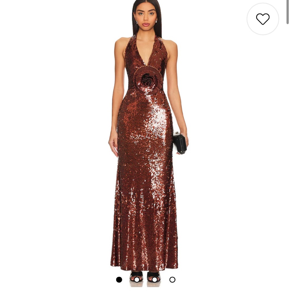 The Bar Sequin Maxi Dress in hot chocolate